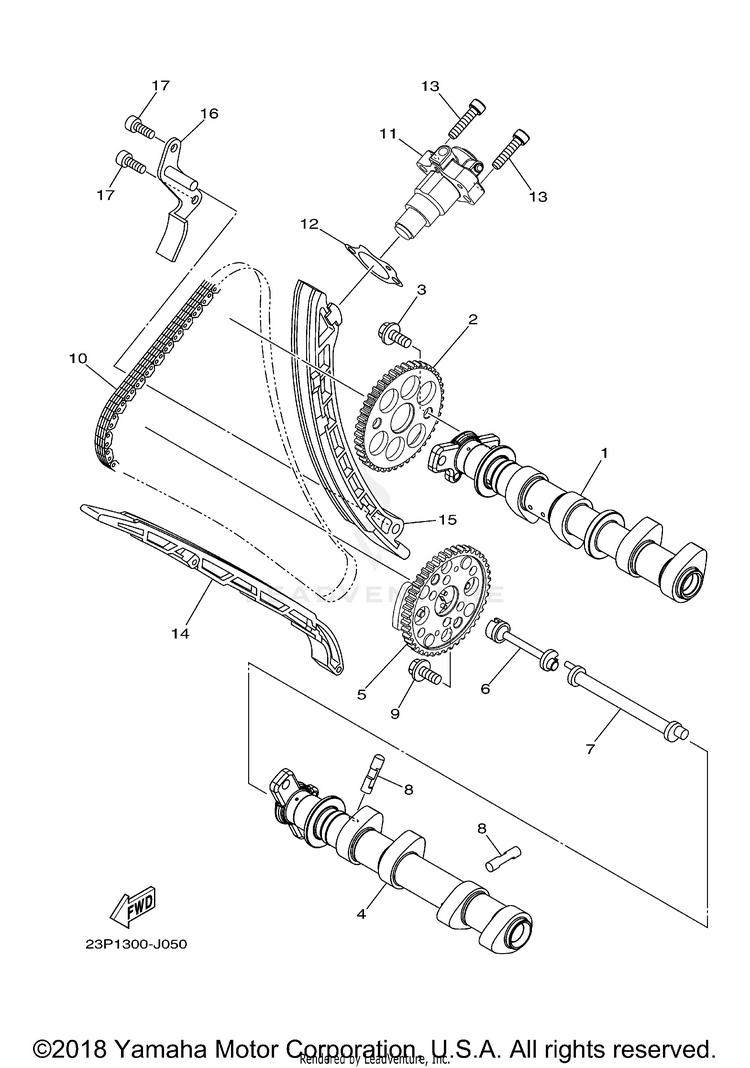 Camshaft Chain SUPER TENERE - XTZ12FCR - 2015 Schematic