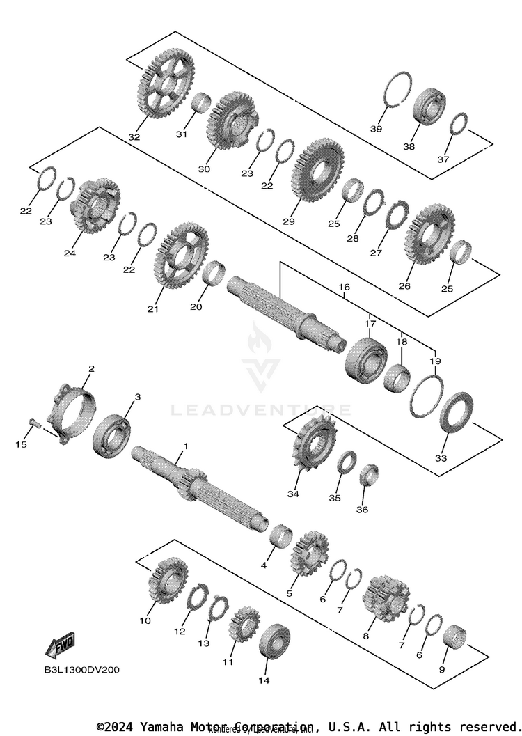 Transmission YZFR1 - YZFR1MLC - 2020 Schematic