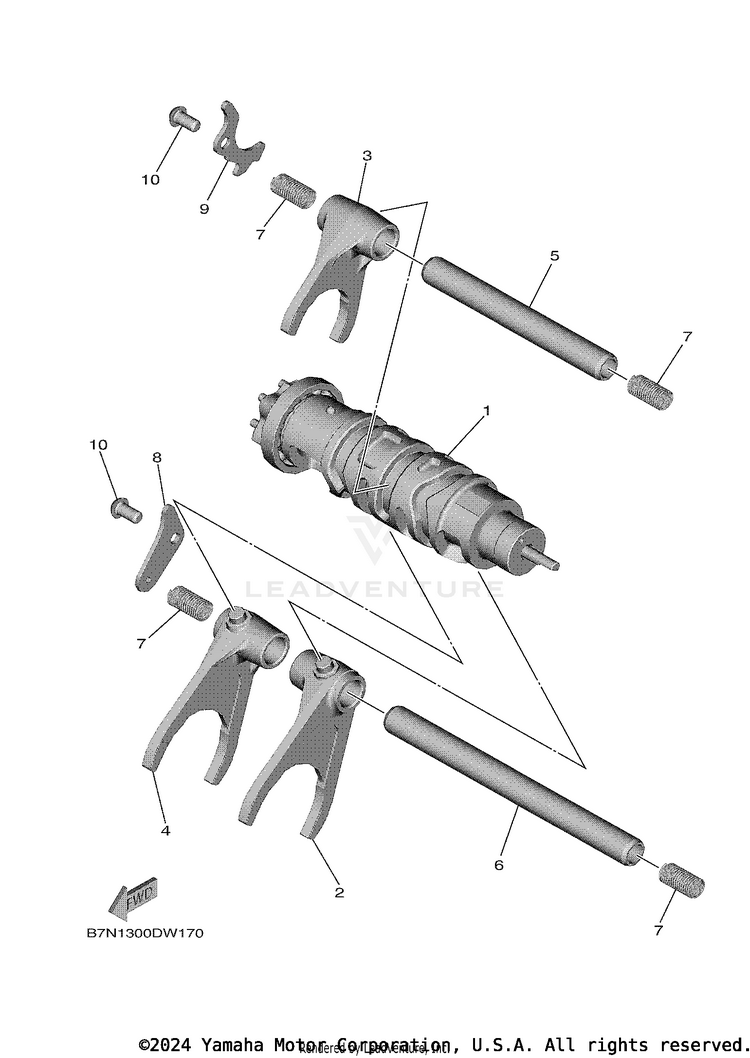 Shift Cam & Fork TRACER 9 GT - MTT9GTNCR - 2022 Schematic