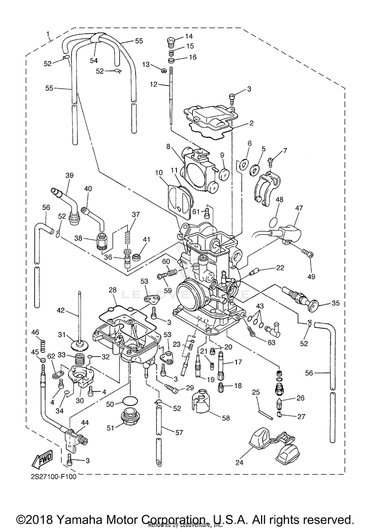 Carburetor YZ450F - YZ450FXL - 2008 Schematic
