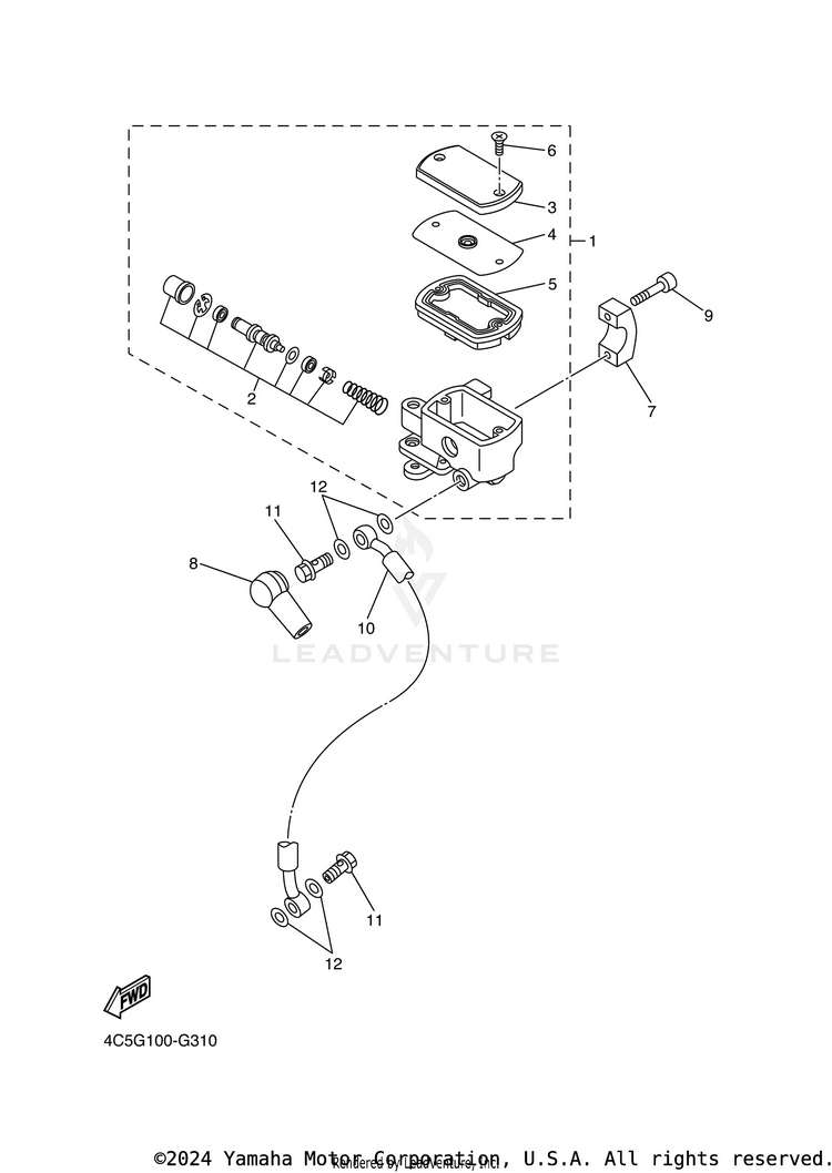 Front Master Cylinder V STAR 650 SILVERADO - XVS65ATYCB - 2009 Schematic