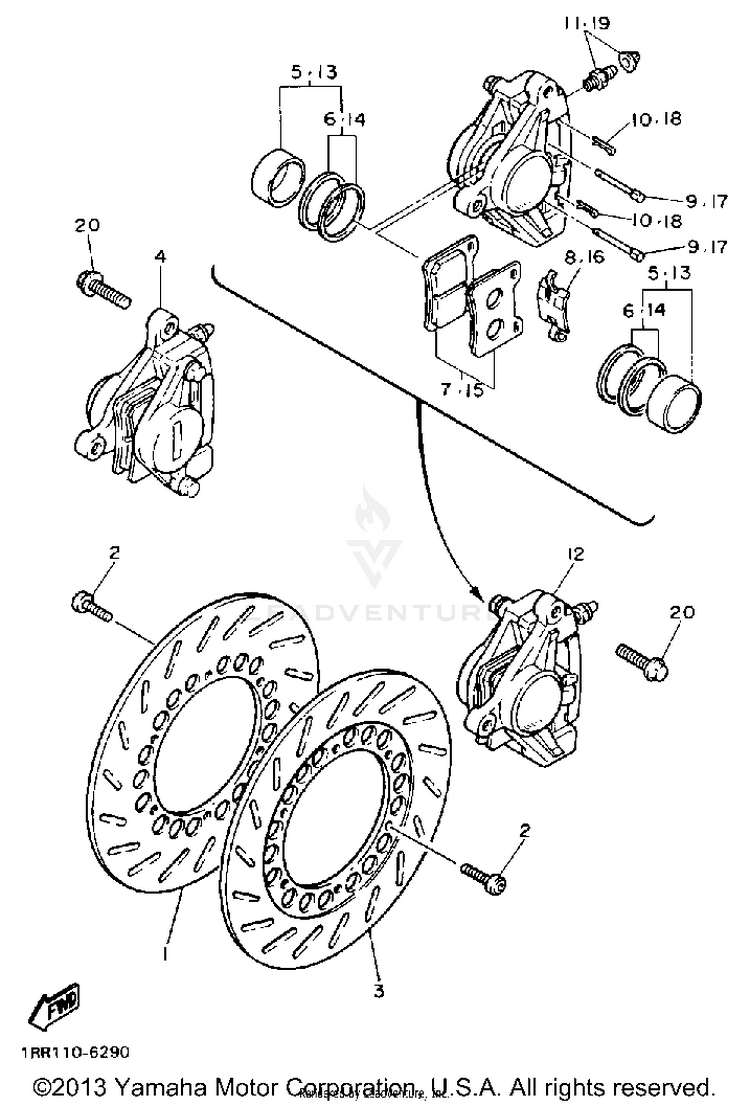 Front Brake Caliper Schematic