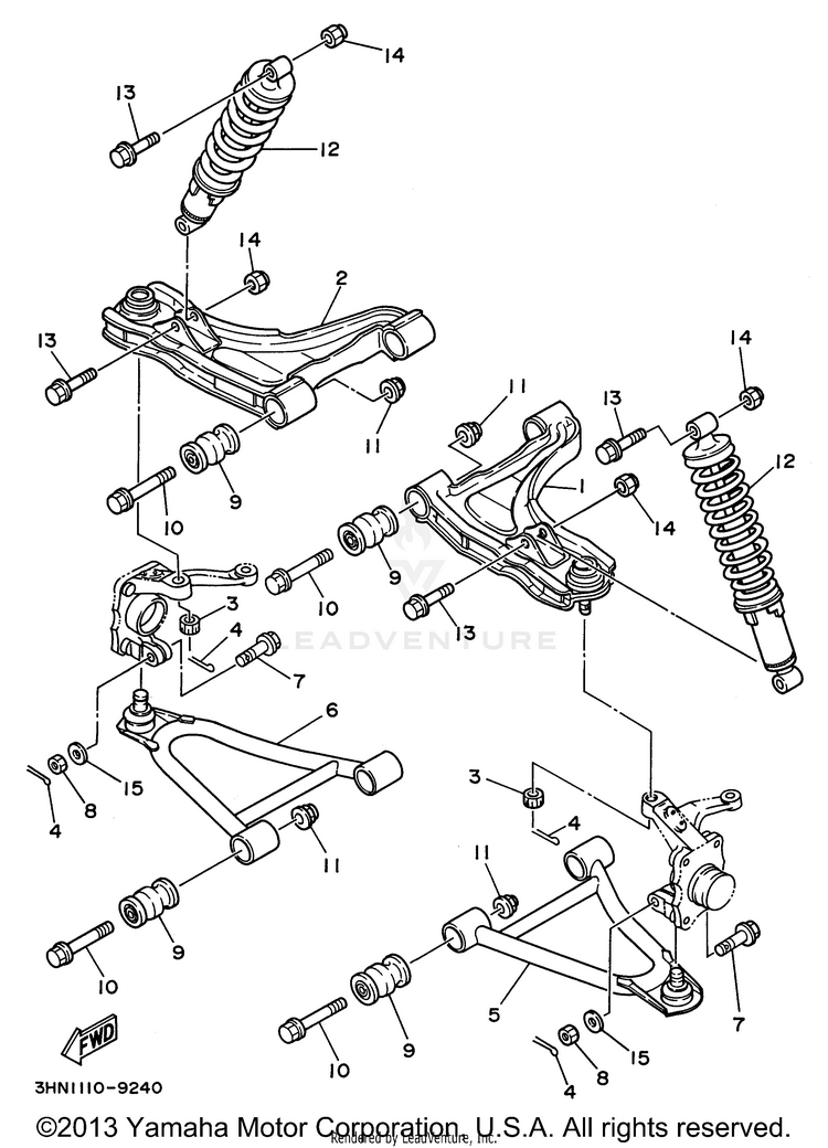 Front Suspension - Wheel BIG BEAR 4WD - YFM350FWH - 1996 Schematic