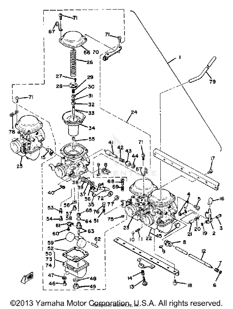 Carburetor XS1100G - 1980 Schematic