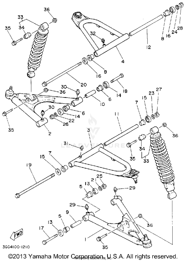 Front Suspension-Wheel BANSHEE - YFZ350D_MN - 1992 Schematic