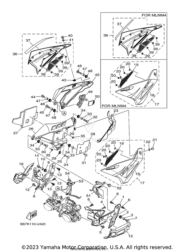 Cowling 3 MT10 - MT10KCB - 2019 Schematic