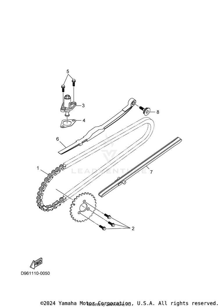 Camchain & Tensioner GRIZZLY 110 - YFM01GYXTG - 2026 Schematic