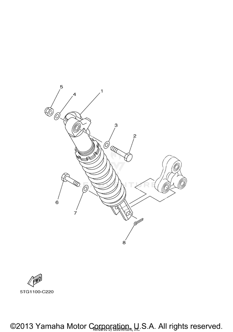 Rear Suspension YFZ450 - YFZ450T - 2005 Schematic