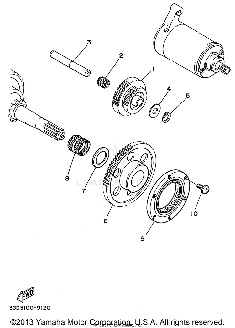 Starter Clutch BIG BEAR 4WD - YFM350FWH - 1996 Schematic