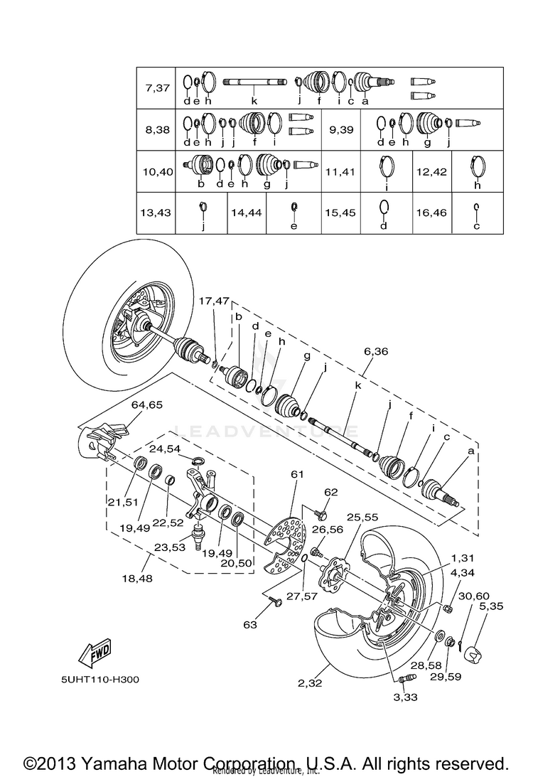 Front Wheel GRIZZLY 350 4WD (BLACK METALLIC J) - YFM35FGYB - 2009 Schematic