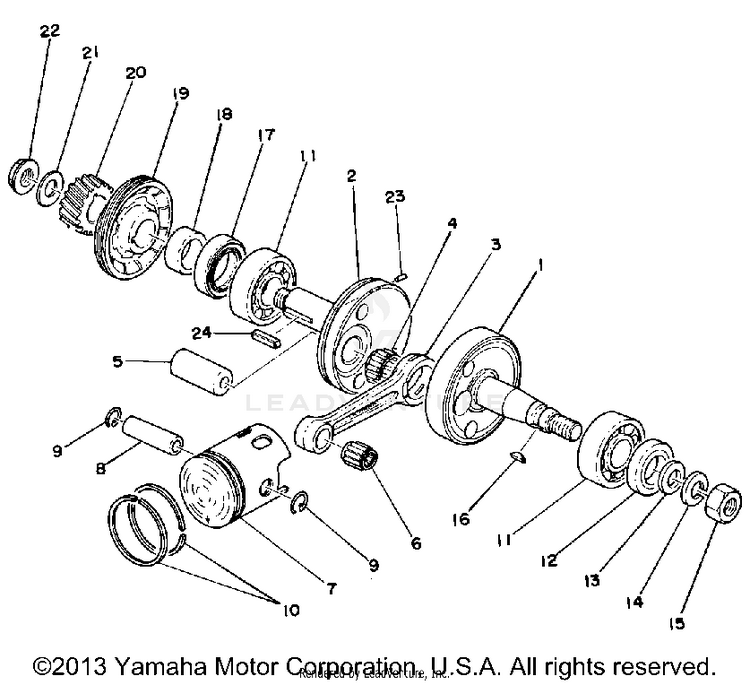 Crank - Piston LB80IIHC - 1976 Schematic