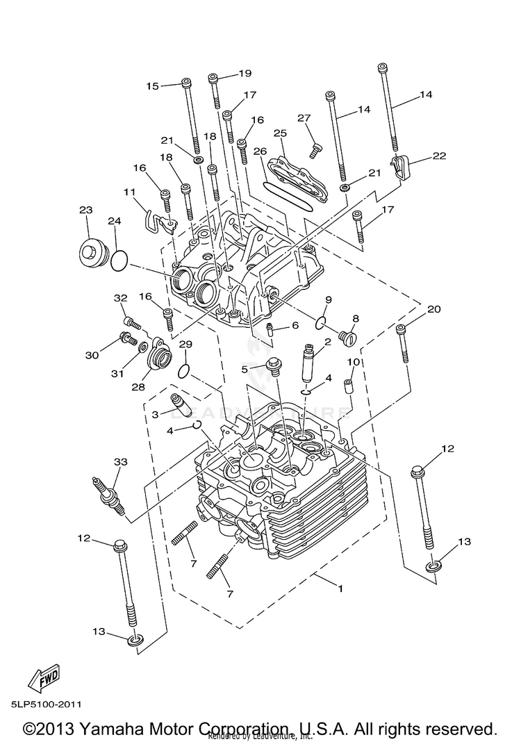 Cylinder Head RAPTOR BLACK LIMITED EDITION - YFM660RLER - 2003 Schematic