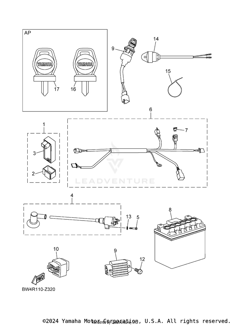 Electrical 1 YFZ50 - YFZ05YYXRG - 2024 Schematic