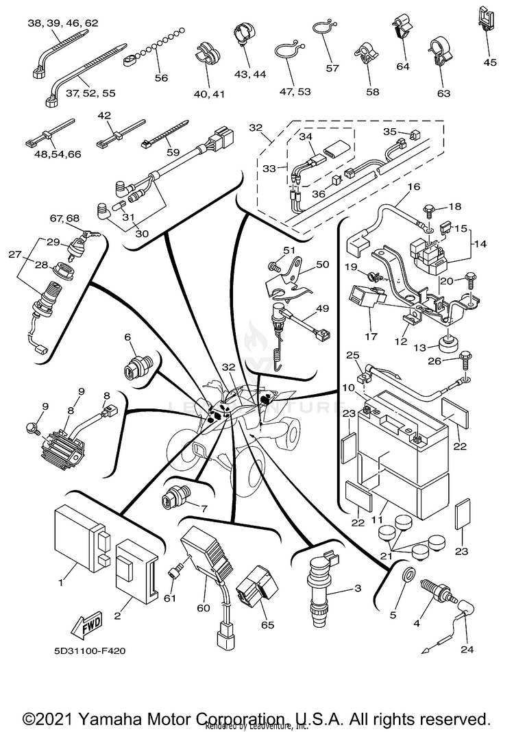 Electrical 1 YFZ450 - YFZ450XGY - 2008 Schematic