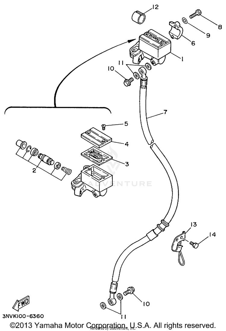 Front Master Cylinder Schematic