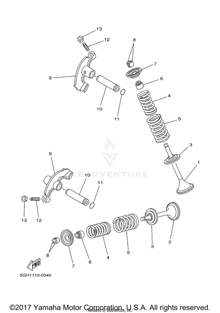 Valve GRIZZLY 450 4WD - YFM45FGYB - 2009 Schematic
