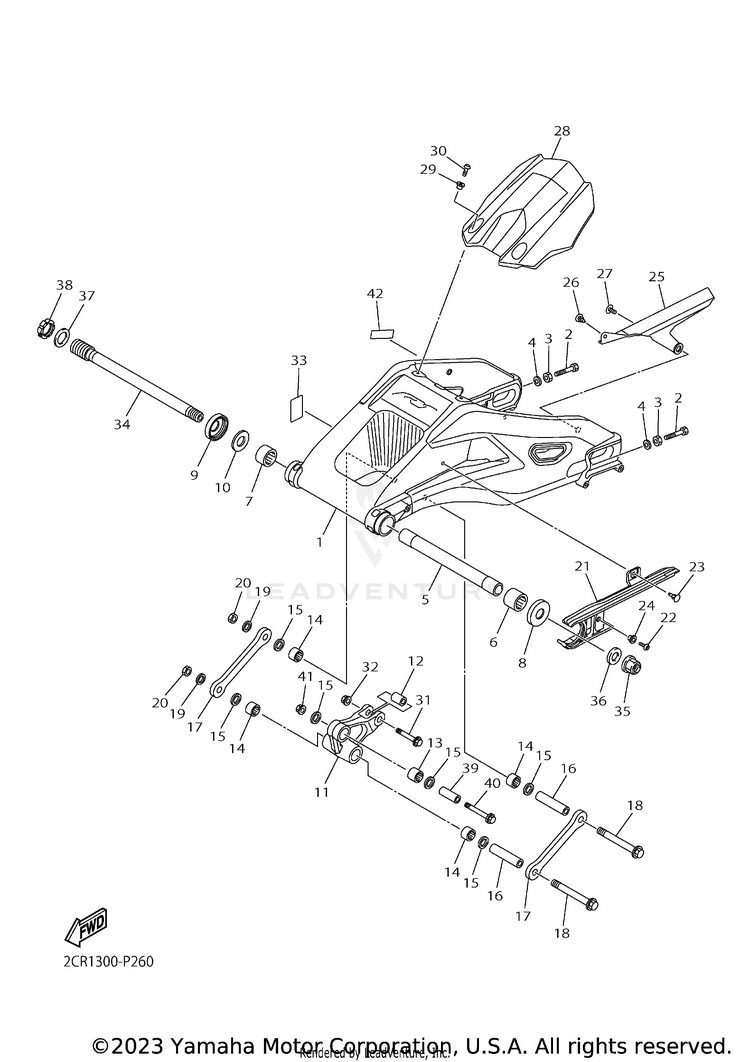Rear Arm YZFR1 - YZFR1HCB - 2017 Schematic