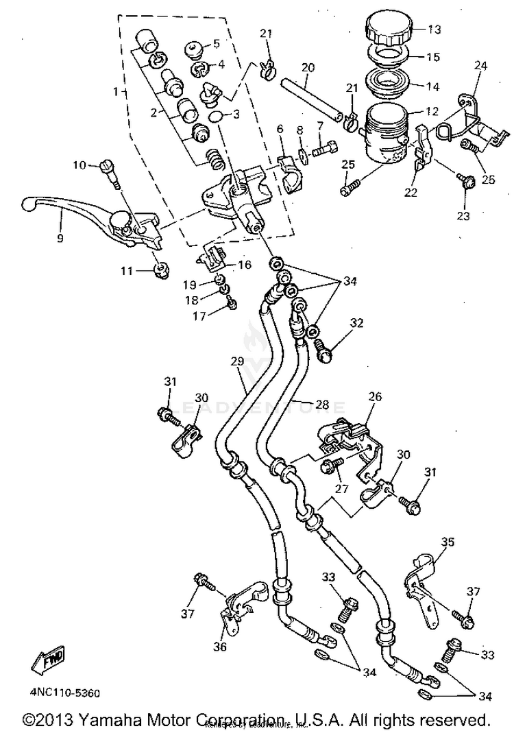 Front Master Cylinder Schematic