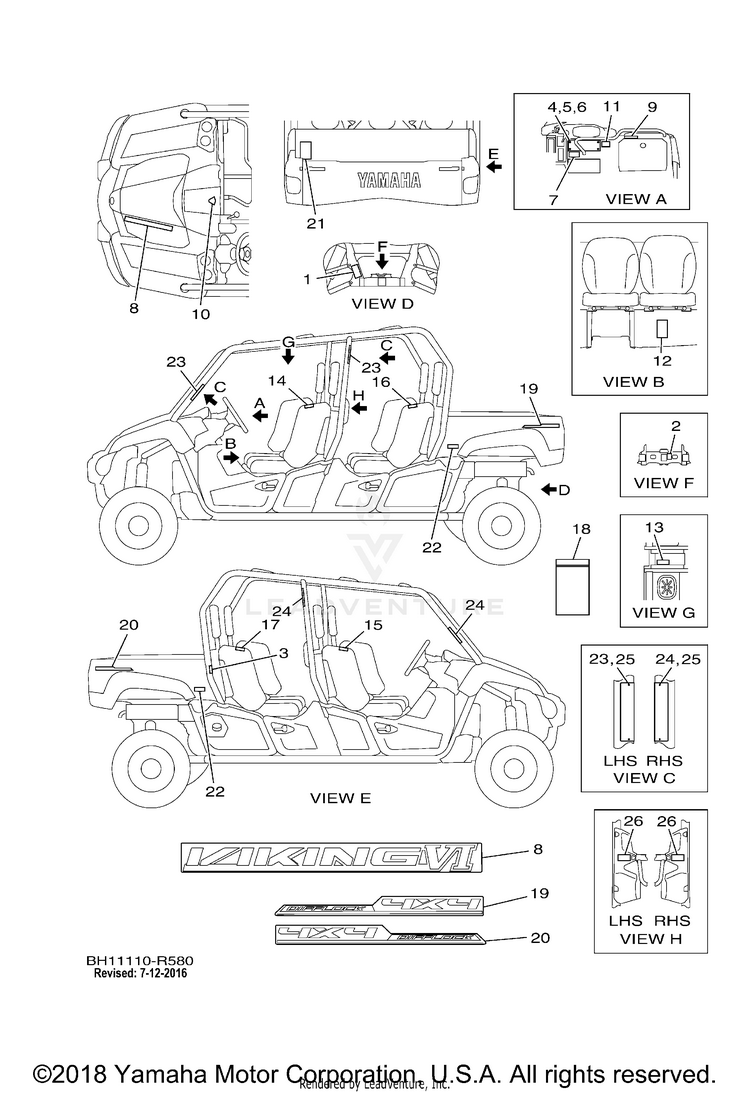 Emblem Label 1 VIKING VI HUNTER - YXC70VDHGH - 2016 Schematic