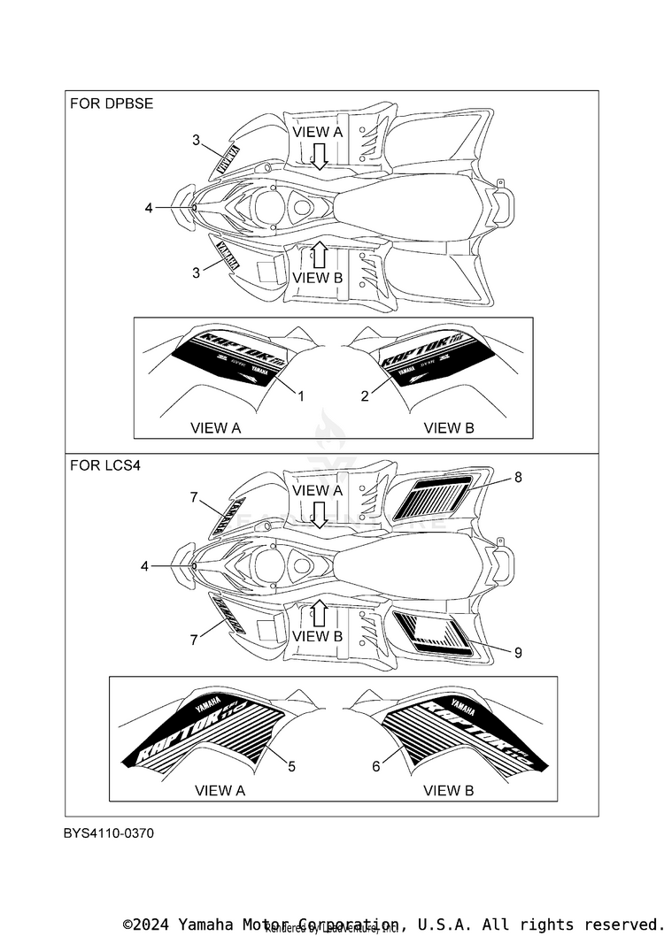 Graphics RAPTOR 110 - YFM01RYXSG - 2025 Schematic