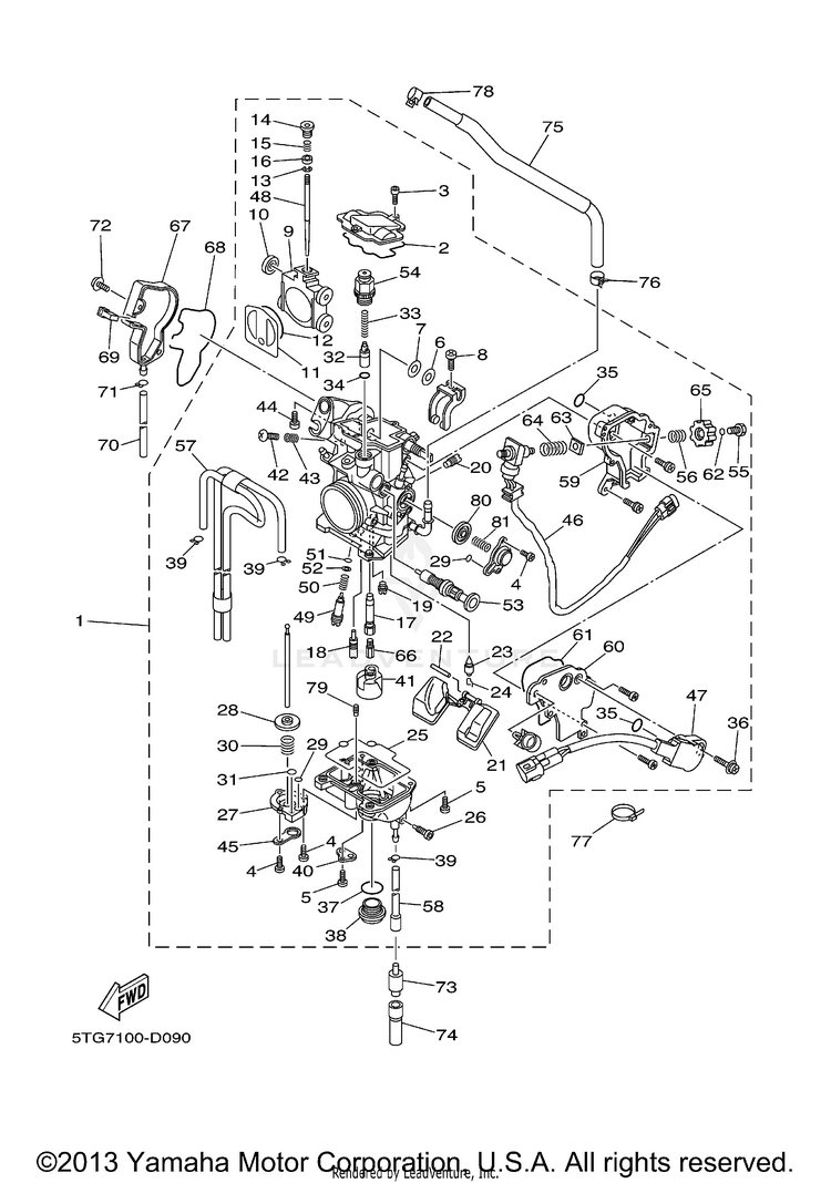 Carburetor YFZ450 - YFZ450T - 2005 Schematic
