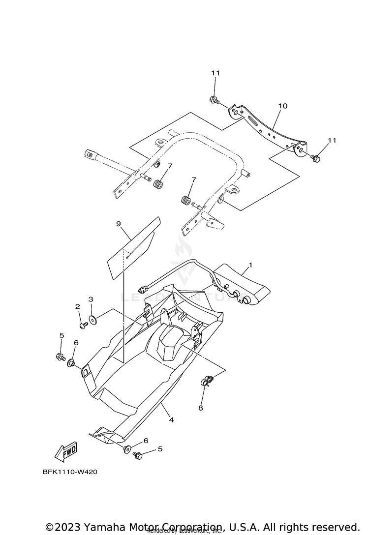 Taillight RAPTOR 700R SE CAL - YFM70RCCRB - 2024 Schematic