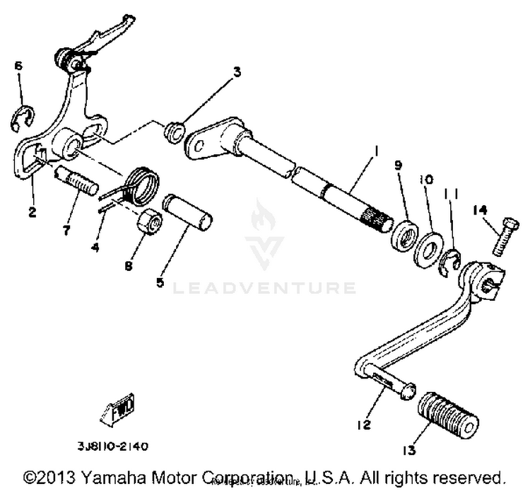 Shift Shaft  Dt80j - K Schematic