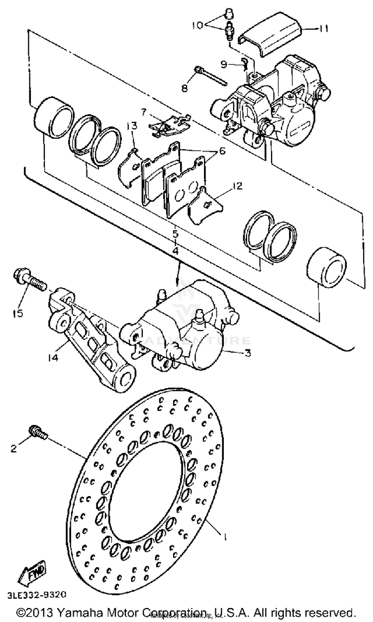 Rear Brake Caliper Schematic