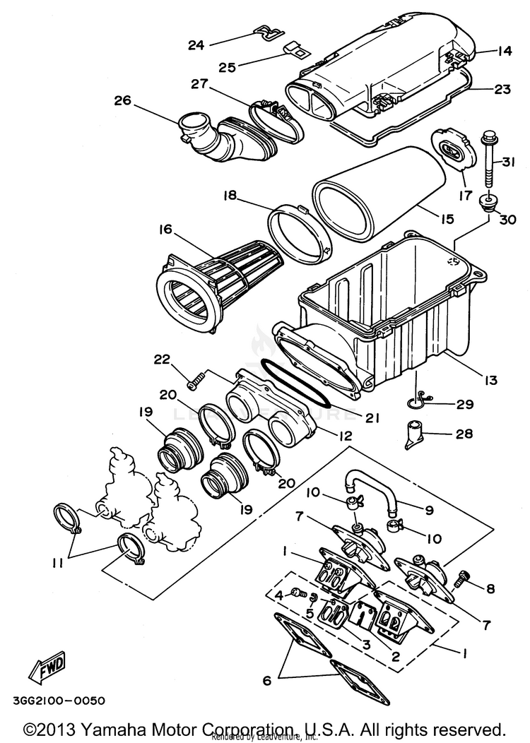 Intake BANSHEE - YFZ350H - 1996 Schematic