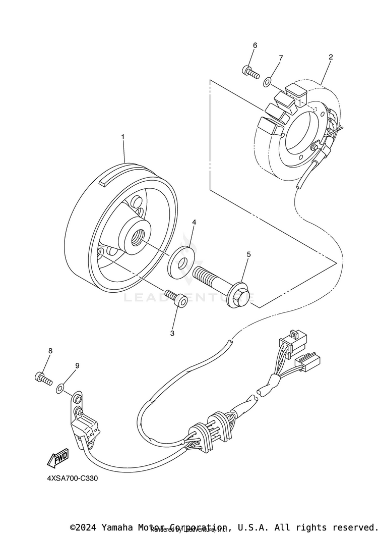 Generator V STAR 650 SILVERADO - XVS65ATYCB - 2009 Schematic