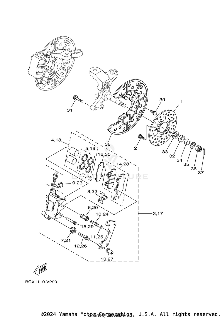 Front Brake Caliper Schematic