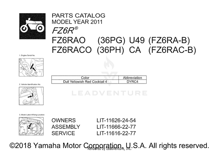 1 Title Page FZ6R - FZ6RACO - 2011 Schematic