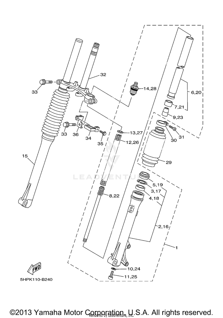 Front Fork Let Schematic