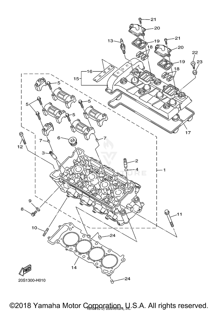 Cylinder Head FZ6R - FZ6RYCW - 2009 Schematic