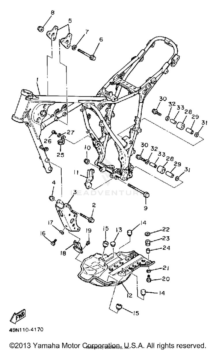Frame (Non-California Model) Schematic