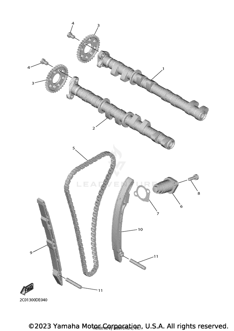 Camshaft & Chain YZFR6 - YZFR6L1CB - 2020 Schematic