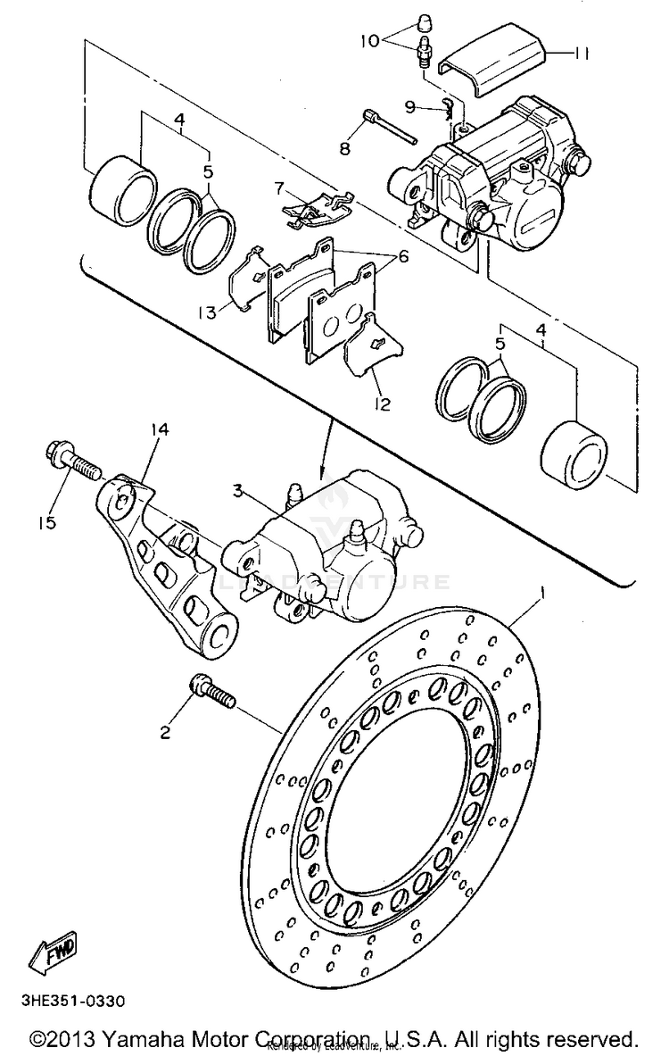 Rear Brake Caliper Schematic