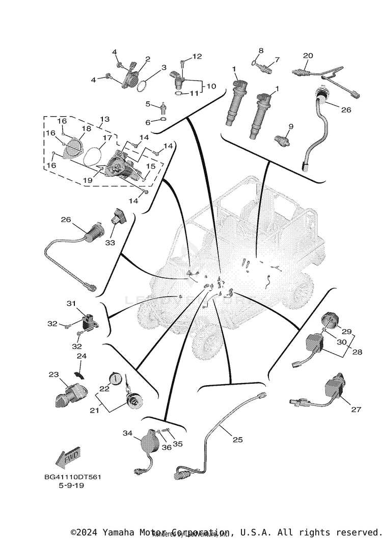 Electrical 1 WOLVERINE X4 - YXF85WPAJL - 2018 Schematic