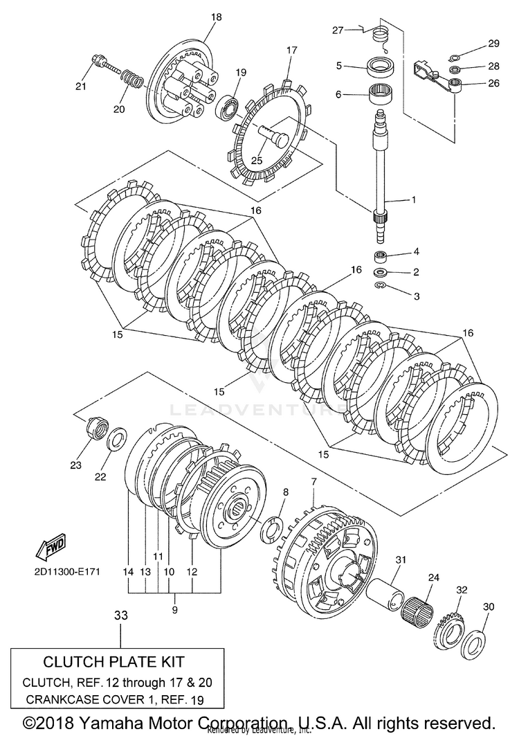 Clutch FZ1 - FZS10ZCB - 2010 Schematic