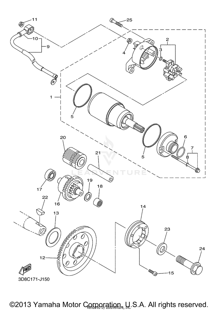 Starter V STAR 1300 TOURER - XVS13CTZCB - 2010 Schematic