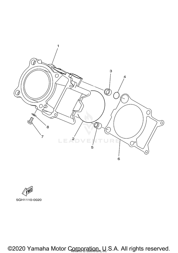 Cylinder KODIAK 4WD HUNTER - YFM400FAHN - 2001 Schematic
