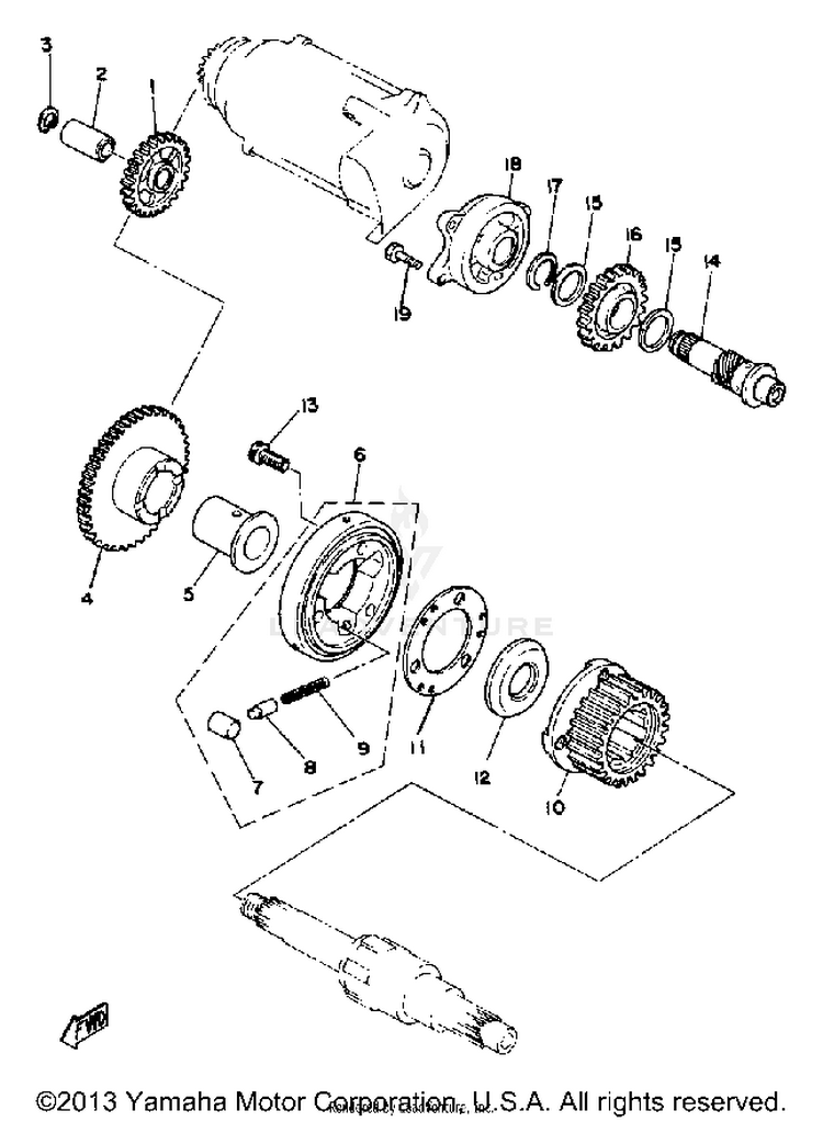 Starter Clutch XS1100LG - 1980 Schematic