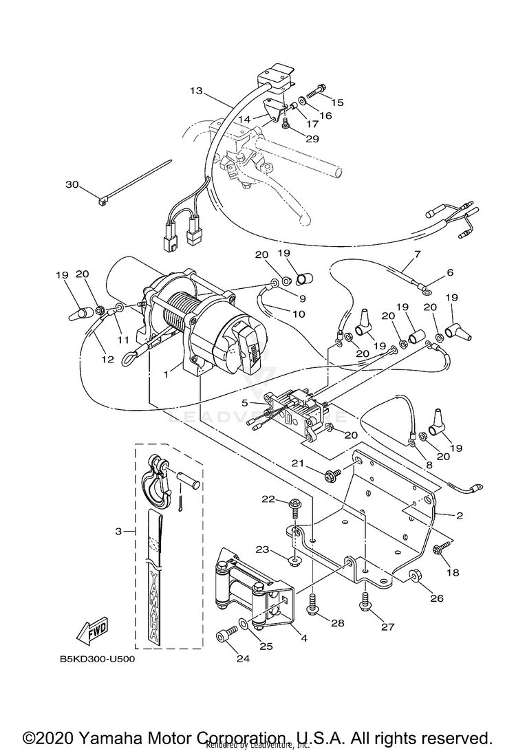Optional Parts 1 KODIAK 700 EPS 4WD S - YFM70KPSLB - 2020 Schematic