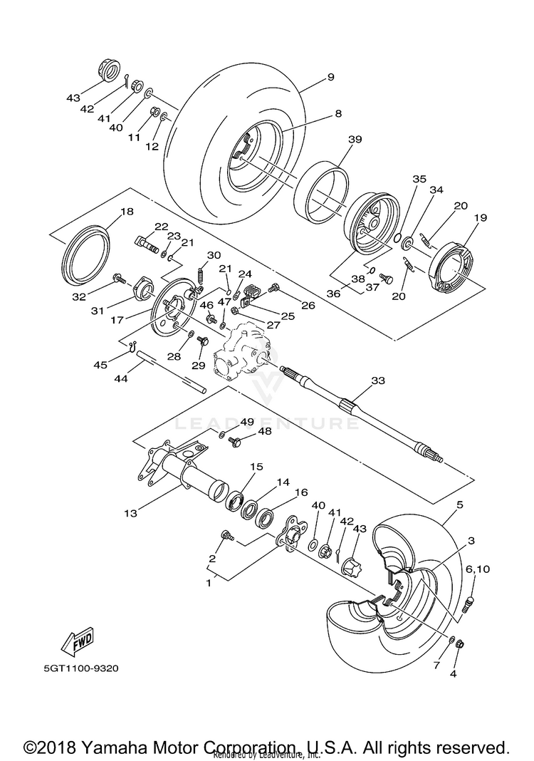 Rear Wheel GRIZZLY - YFM600FMC - 2000 Schematic