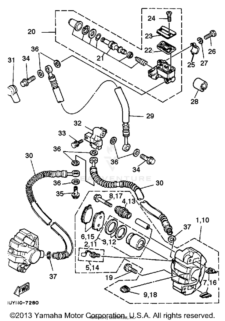 Front Brake Caliper Schematic