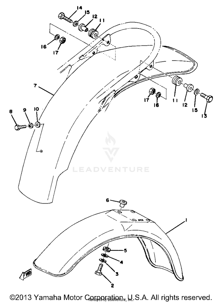 Front Fender Rear Fender Yz80d Schematic