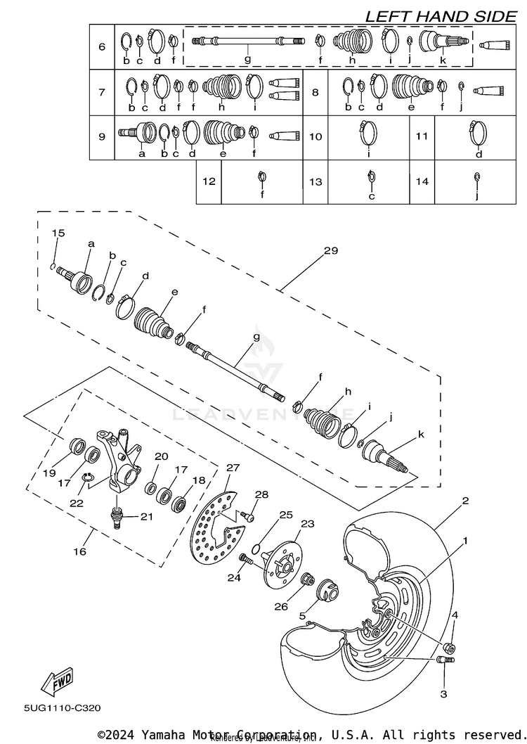 Front Wheel Left RHINO 660 - YXR660FAS - 2004 Schematic