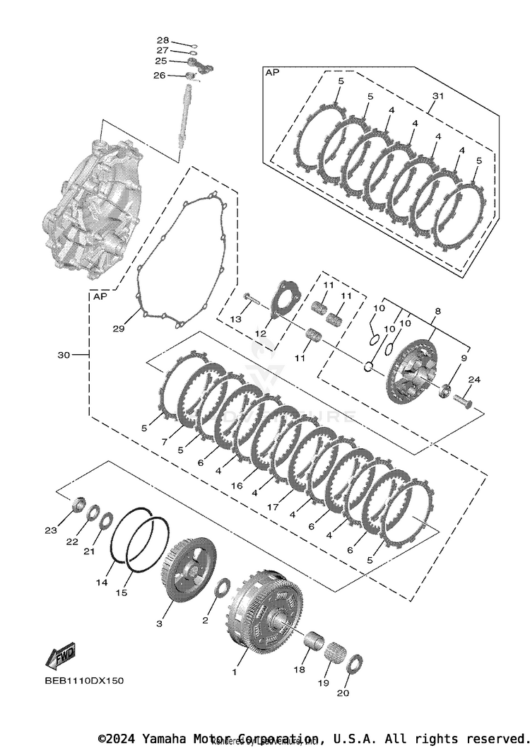 Clutch YZFR7 - YZFR7SCB - 2025 Schematic