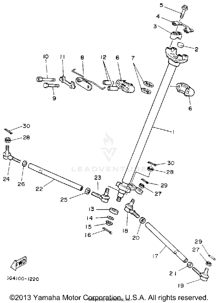 Steering BANSHEE - YFZ350D_MN - 1992 Schematic