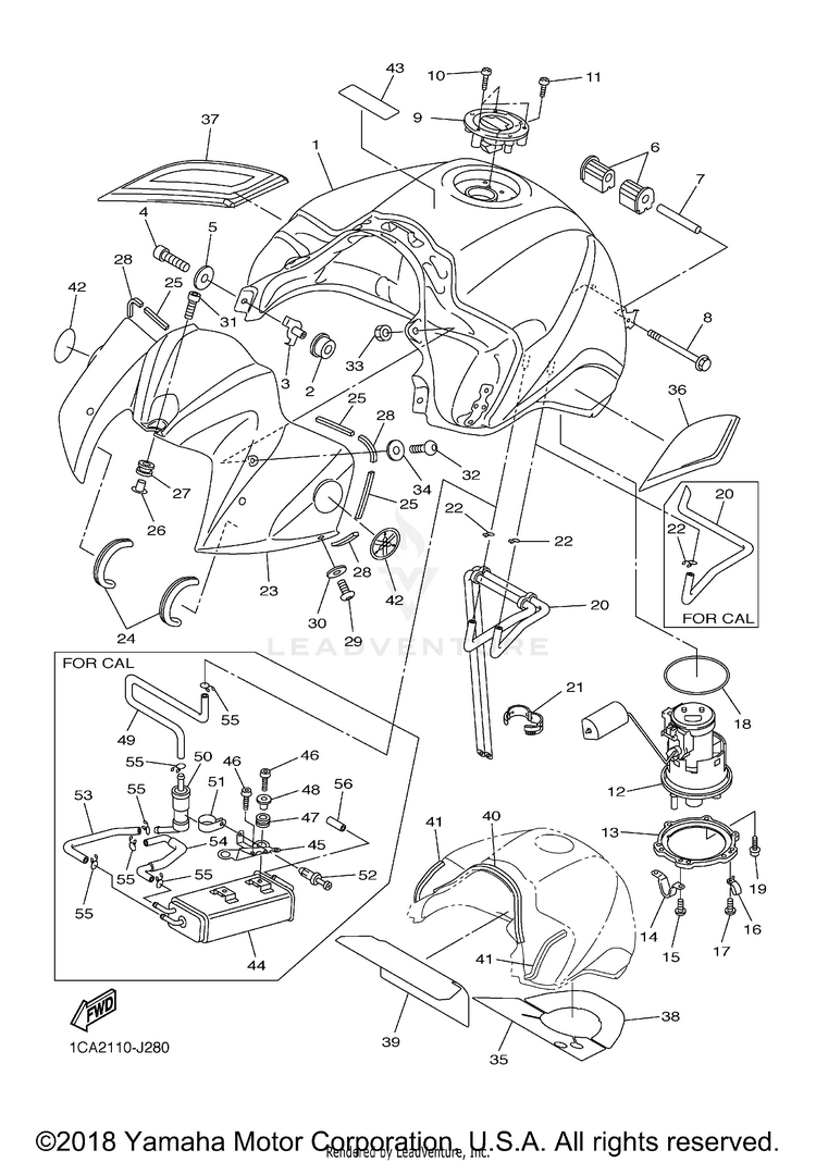 Fuel Tank FZ1 - FZS10ZCB - 2010 Schematic